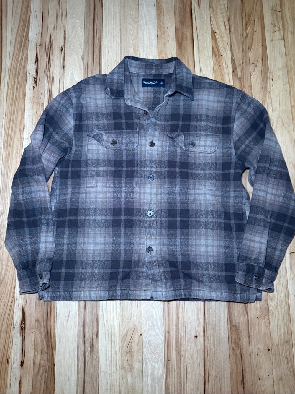 Abercrombie & Fitch 100% Cotton Heavyweight Flannel Plaid Shirt Jacket